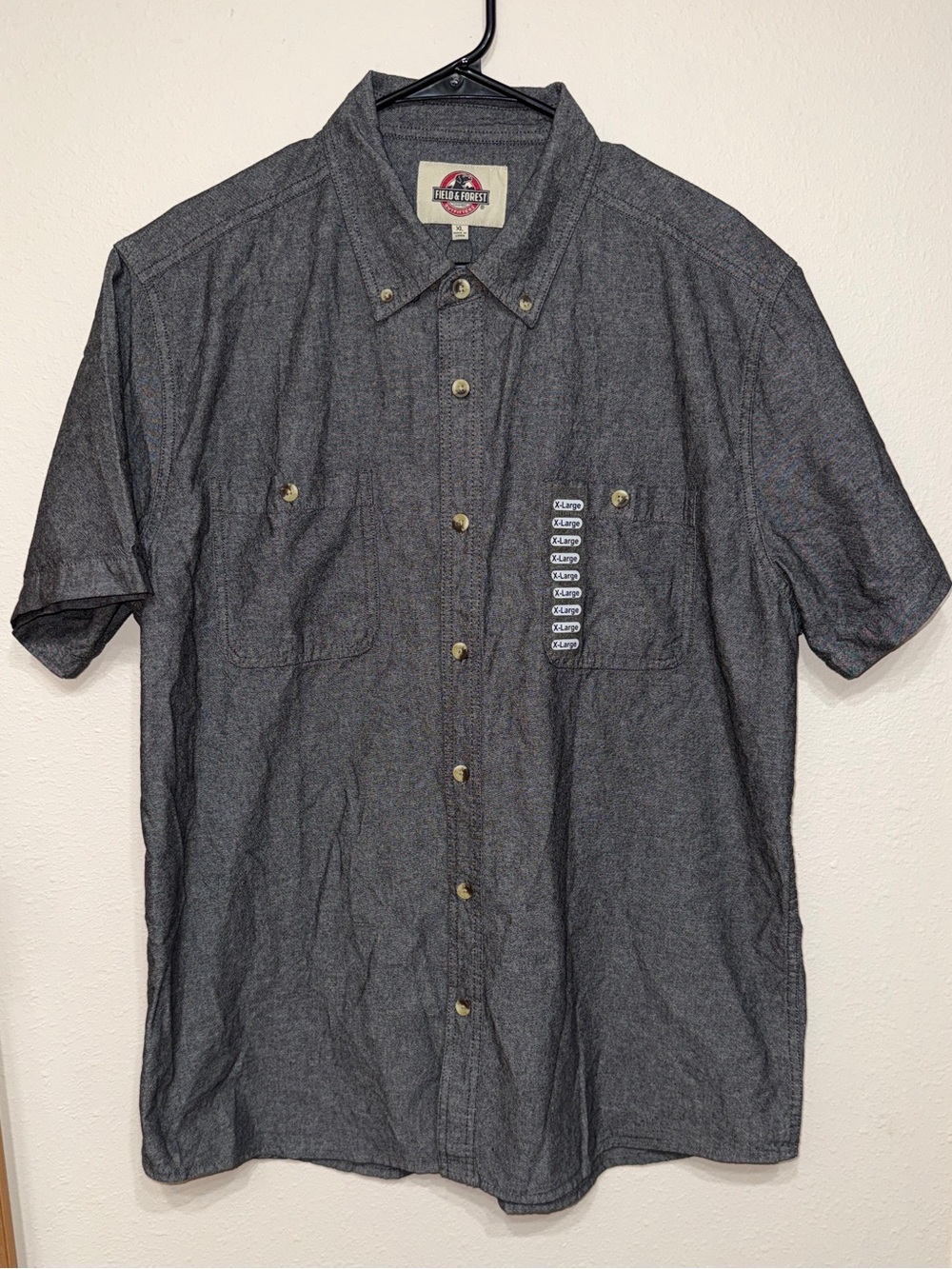 Charcoal Short-Sleeve Button-Down Shirt NWT